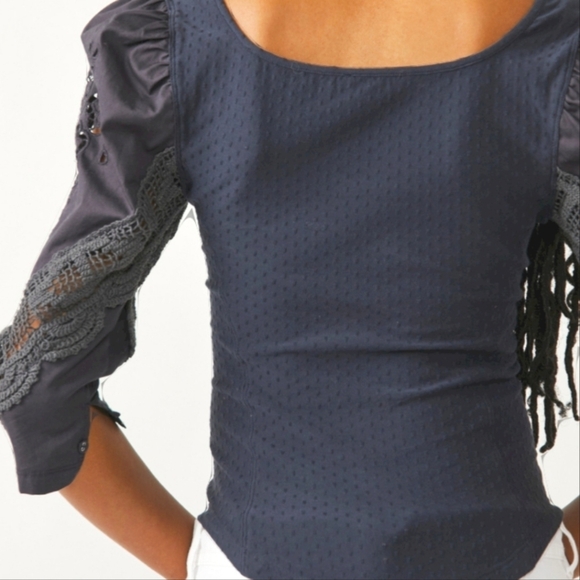 Free People Brunch Date Top in Metal Stiletto - Picture 7 of 15